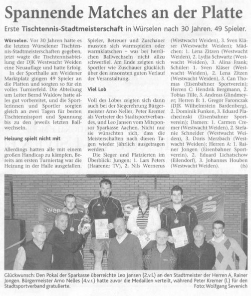 Spannende Matches an der Platte
