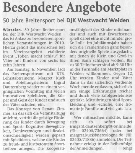 Pressebericht vom 03.11.2010
