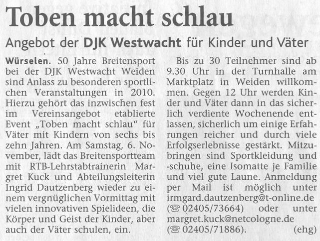 Toben macht schlau