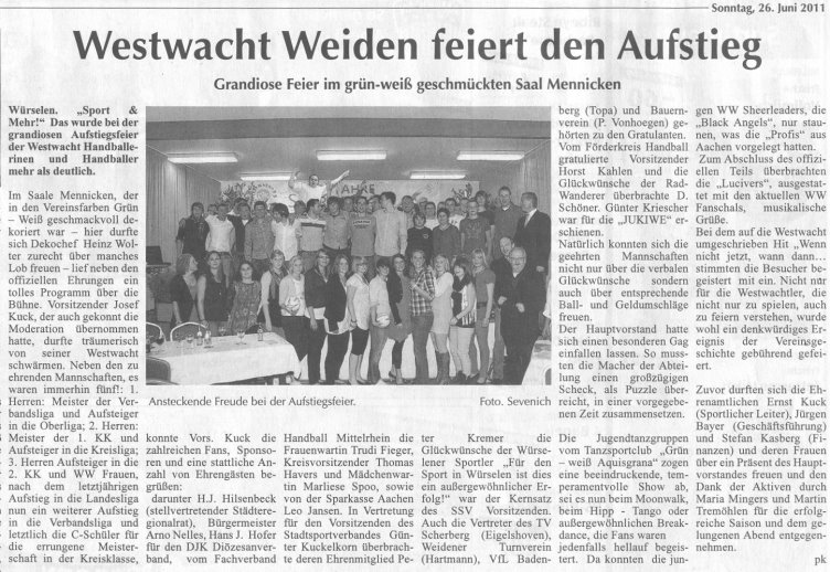 Westwacht Weiden feiert den Aufstieg