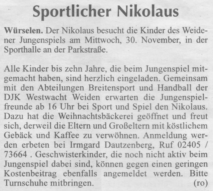 Sportlicher Nikolaus