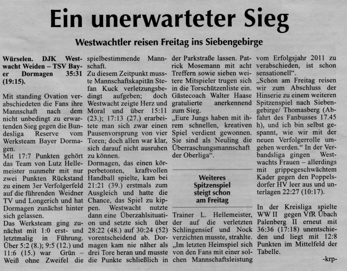 Ein unerwarteter Sieg