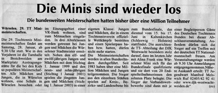 Die Minis sind wieder los