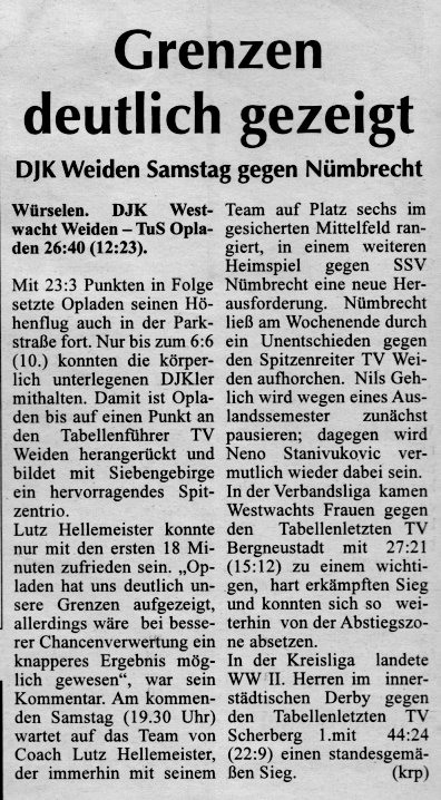 Grenzen deutlich gezeigt
