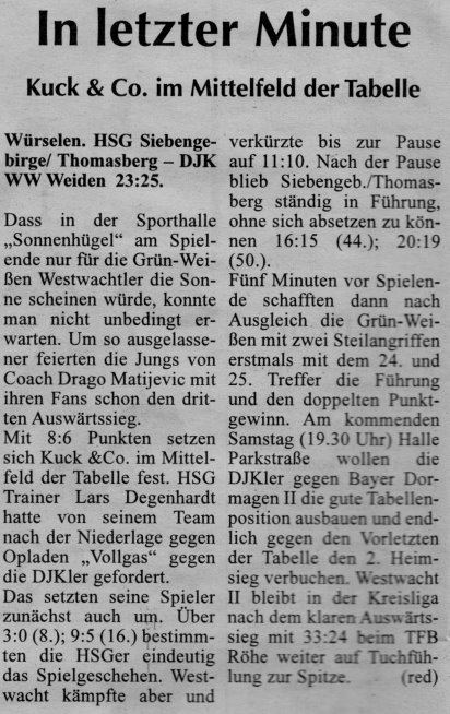 Handball-Oberliga: Westwacht siegt in Siebengebirge/Thomasberg