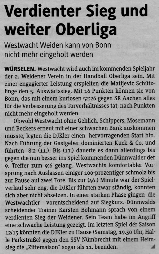 Westwacht-Handballer feiern Klassenerhalt