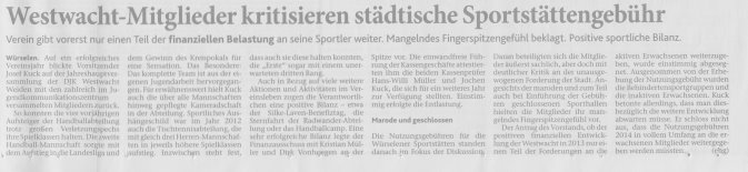 Bericht von der Jahreshauptversammlung