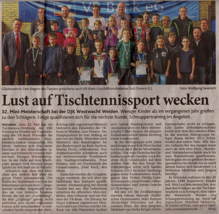 32. TT-Mini-Meisterschaften 2015